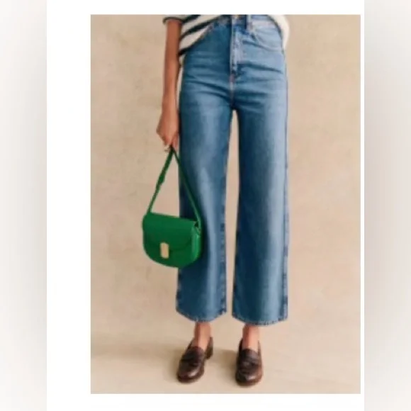 Sezane Le Crop Denim Blue - Picture 2 of 5